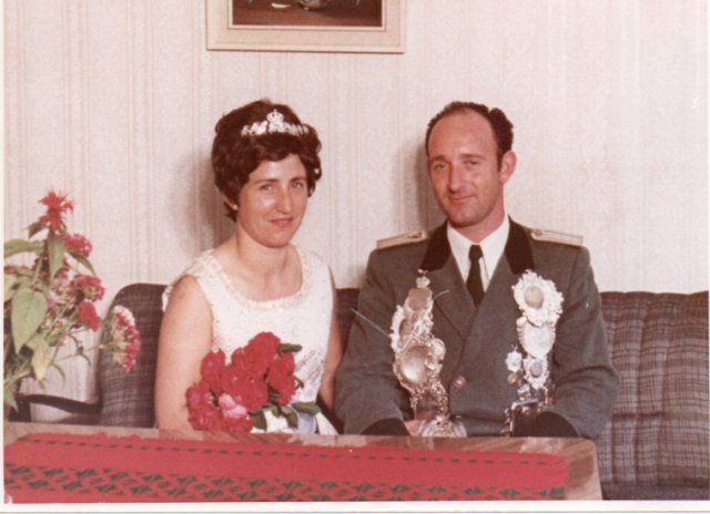1970 Schützenkönig Johann Langen mit Ehefrau Else